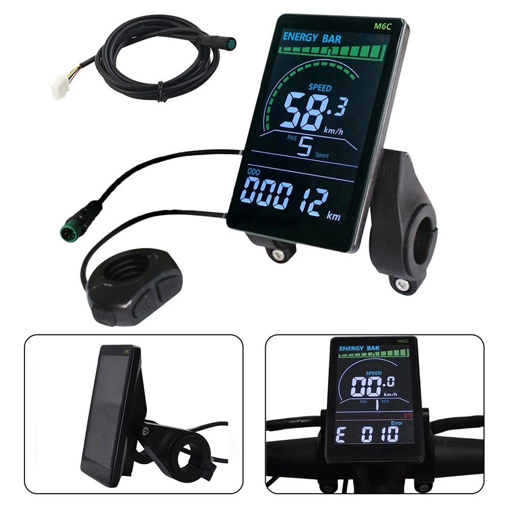 24V 36V 48V 60V M6C Electric Bike LCD Display Meter Color Screen 5pin UART2 US