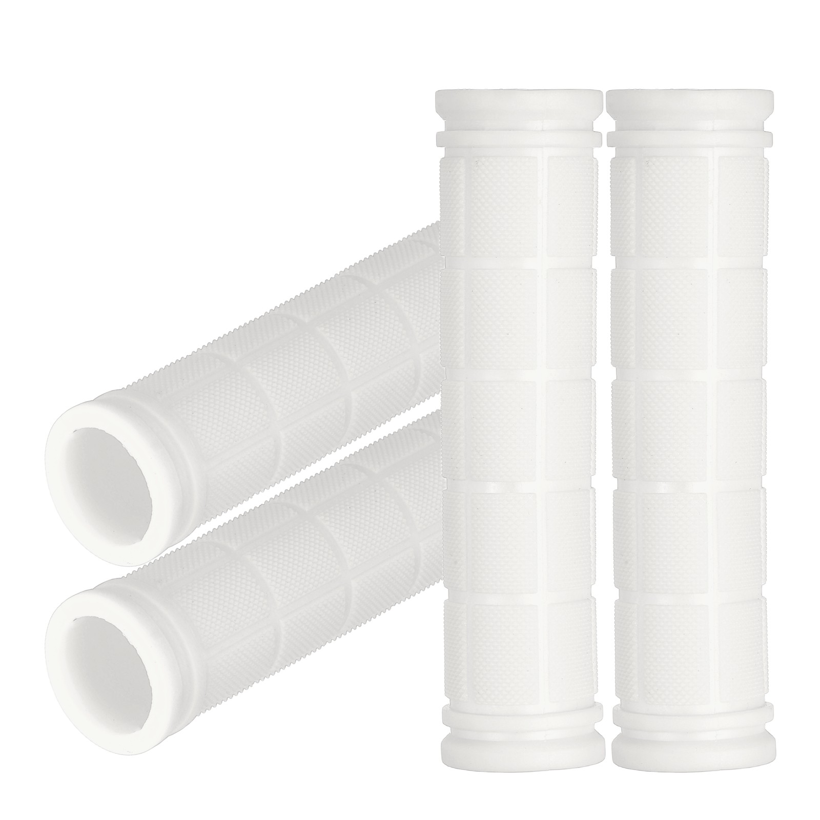 Soft Rubber Handlebar Grips, Bicycle Handlebar Grips 5.3 in 2 Pair White