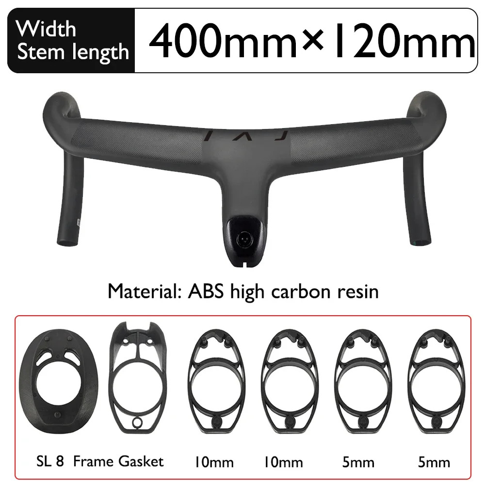 Road Bike Carbo Handlebar 6 Degree Stem Internal Cable Routing Cockpit Di2