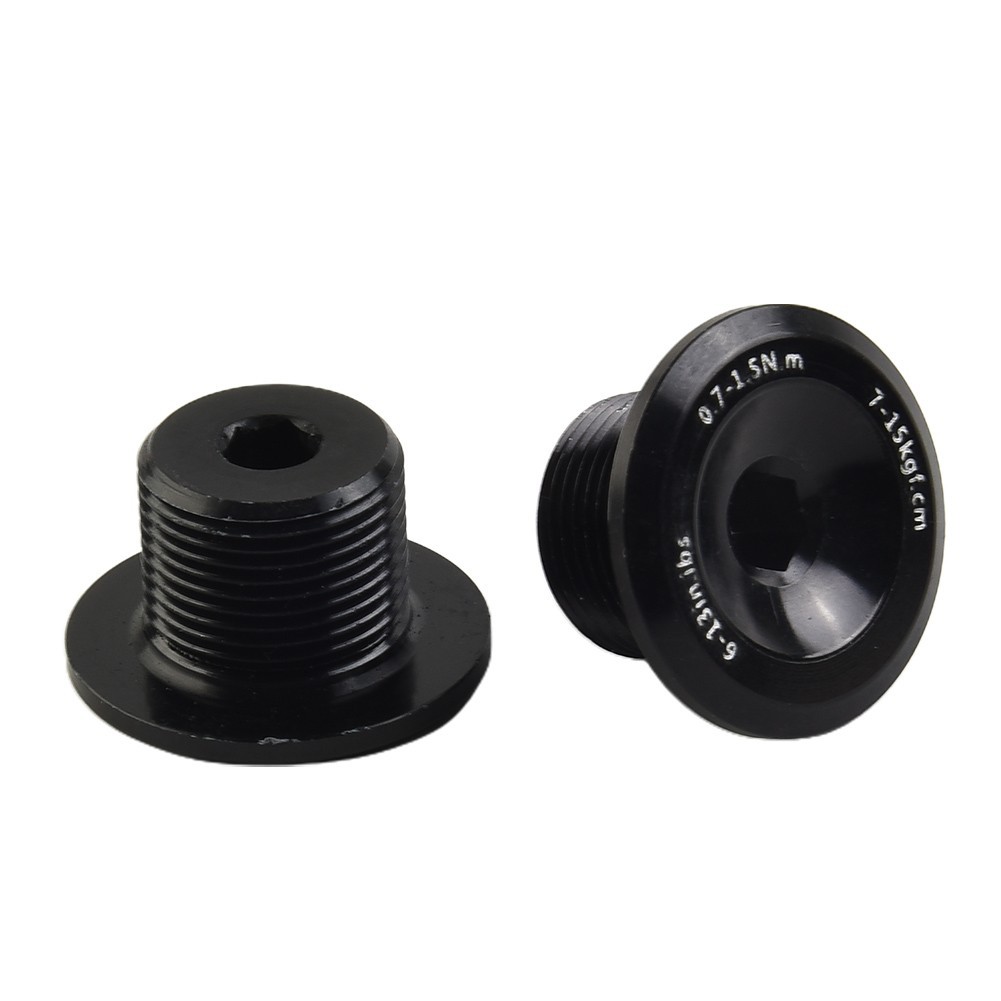 Crank Screw Ebike Repair Screw Aluminum Alloy Black High Quality 23.8mm Nut 2PCS