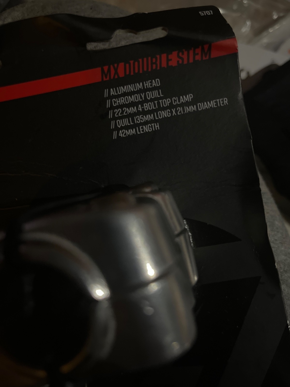 Stem Black Ops MX Double Stem 22.2mm Quill Stem 135mm x 21.1 Diameter 4-bolt TC