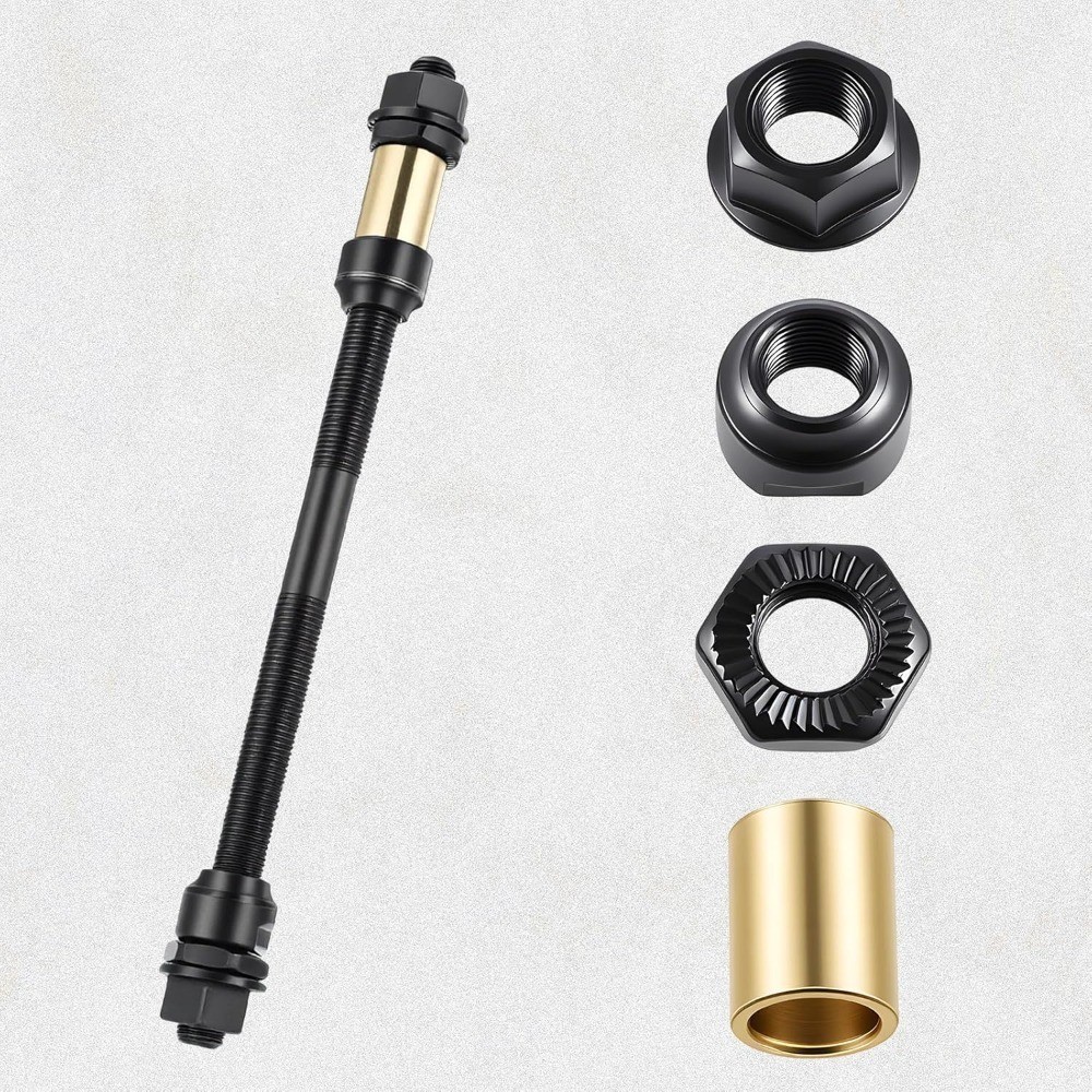 Bicycle Rear Axle Kit 3/8″ x 26 TPI 175mm for Multiple Speed Hubs with Conical