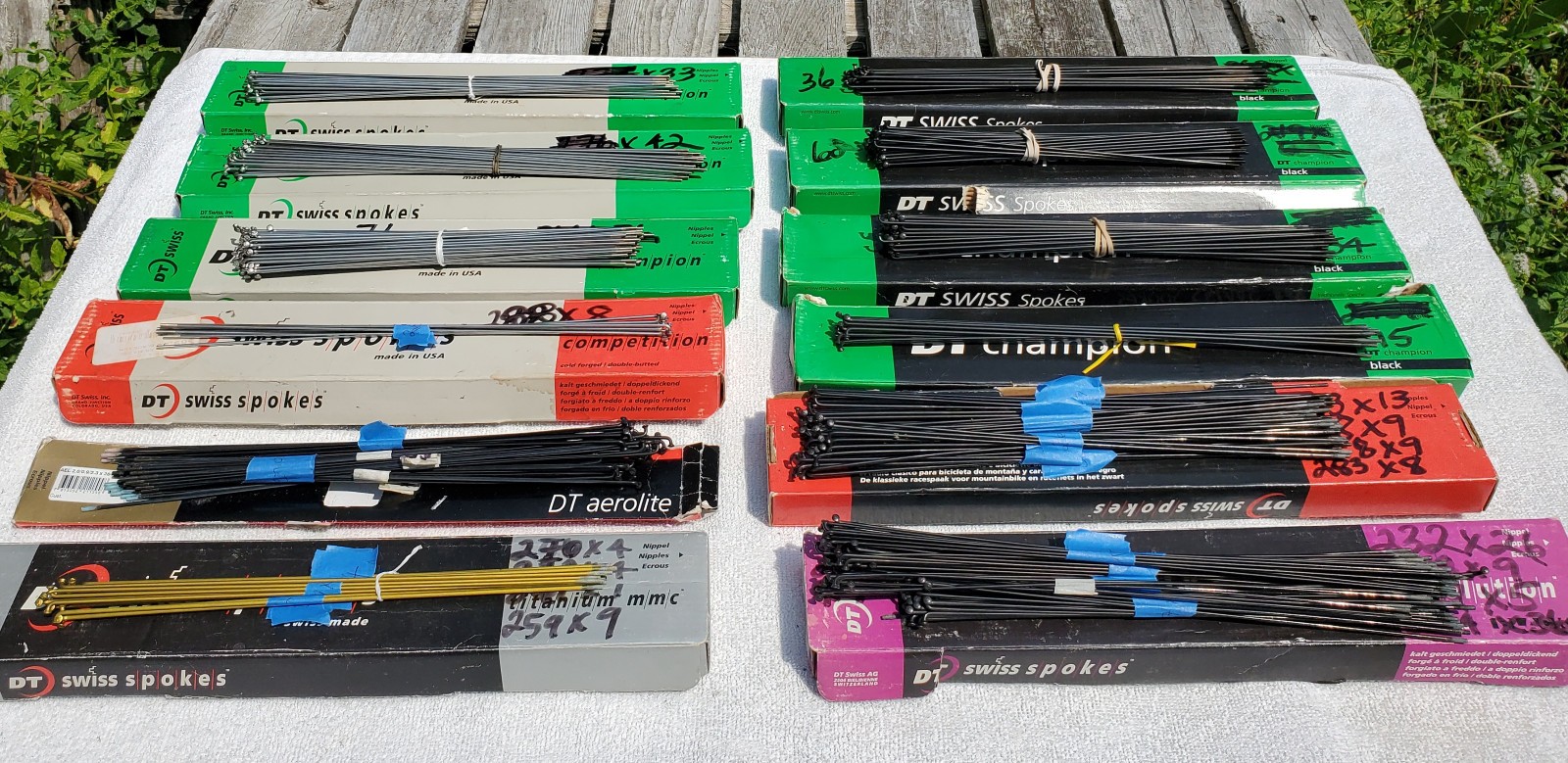 DT Swiss Competition 14/15g DB Spokes. See description for specifics