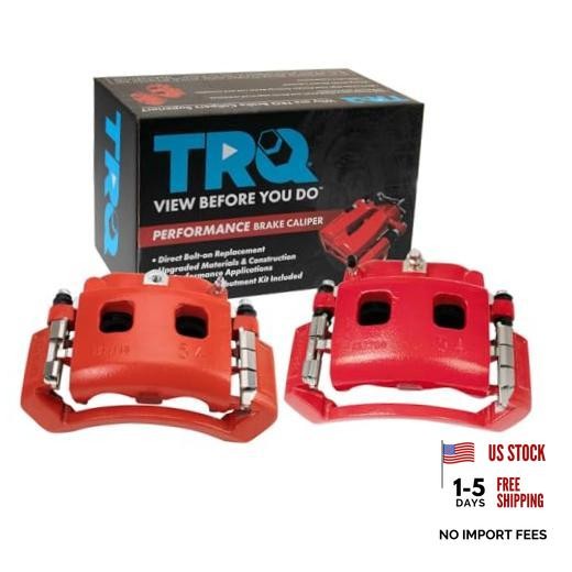 Performance Front Brake Caliper Set Painted Red Brackets Compatible with 2002