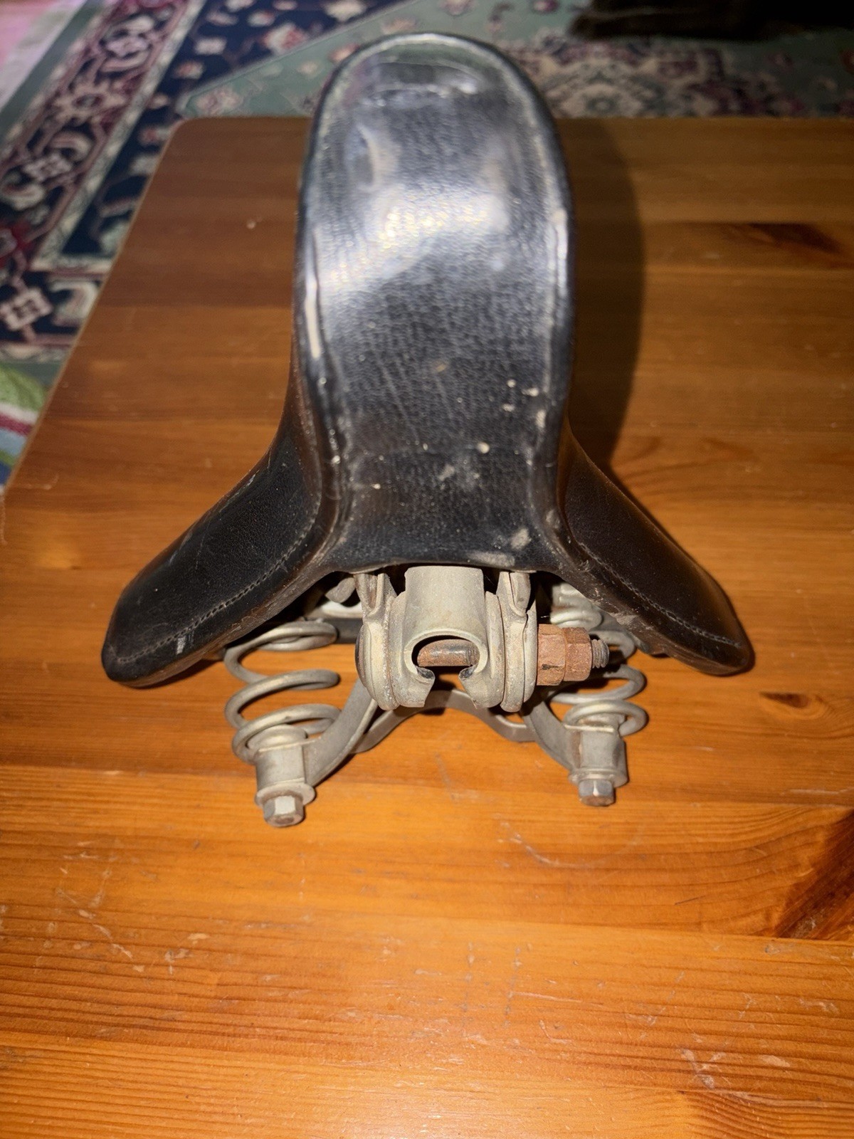 1966 Vintage Schwinn Approved Riveted Black Dual Spring Bicycle Seat Saddle VGC