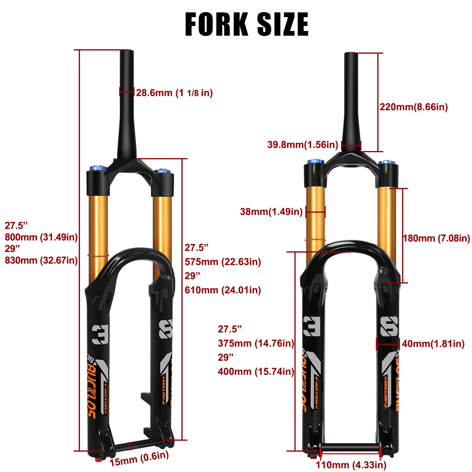 Boost 27.5/29 inch MTB/XC Air Suspension Bike Fork 180mm Travel for for Rockshox