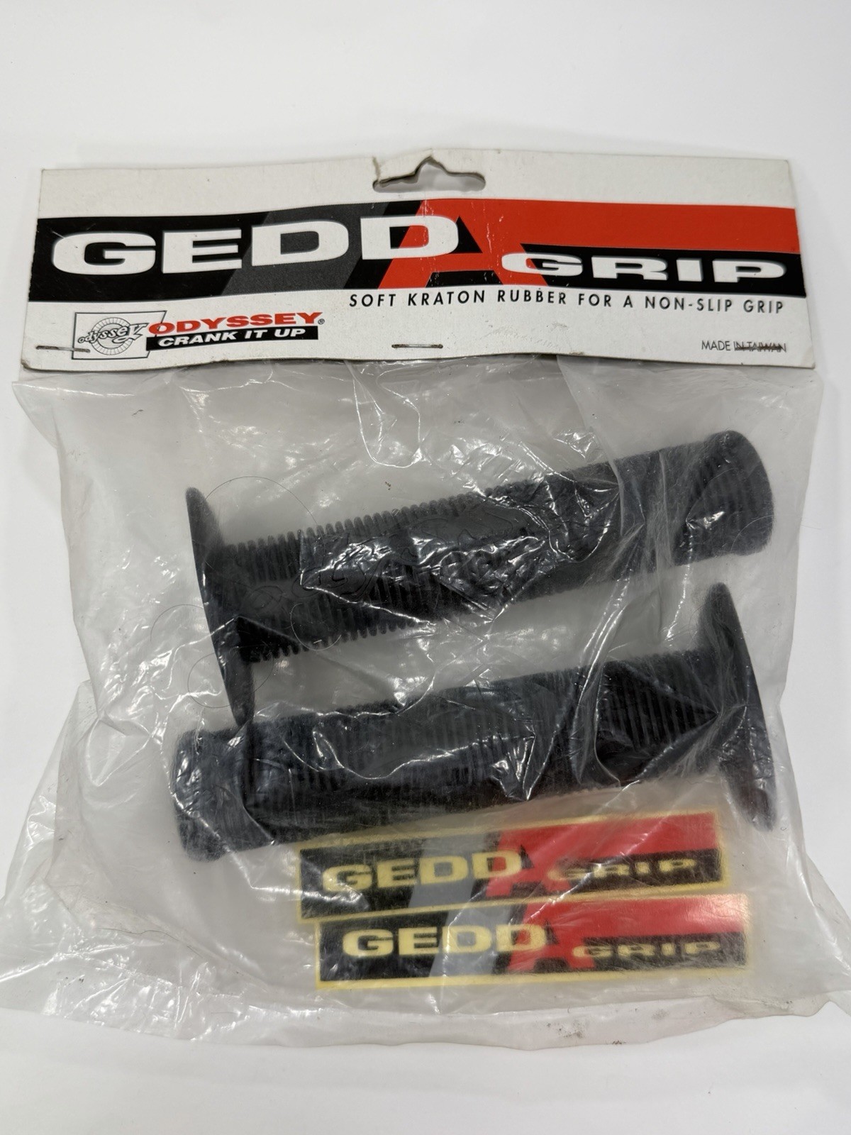 Odyssey Gedd A Grip NOS Vintage Old Mid School BMX Handle Grips Black Kraton OG