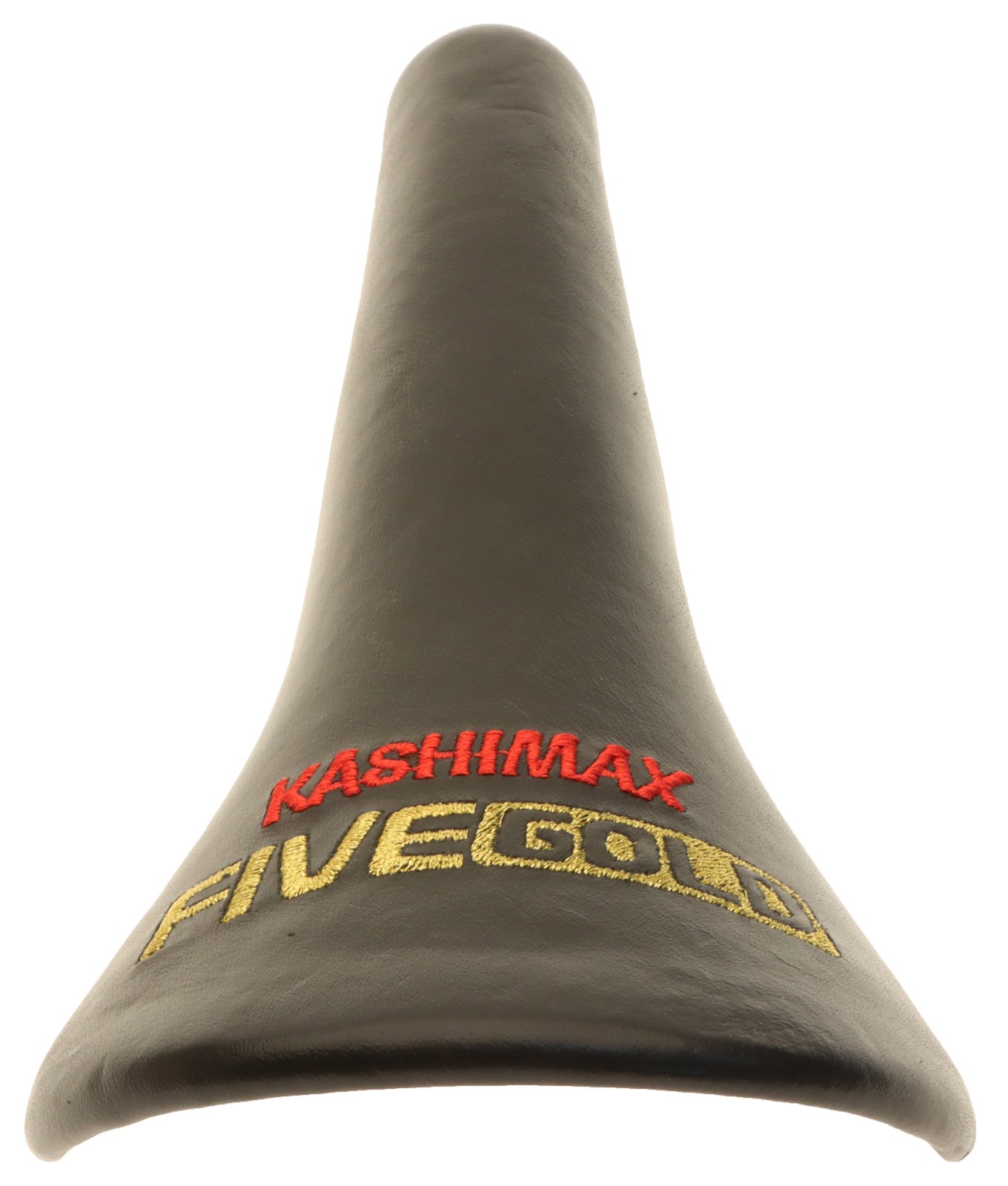 Kashimax Five Gold 8PE Saddle NJS 30mm Rails Black Smooth Leather w Logo NEW NOS