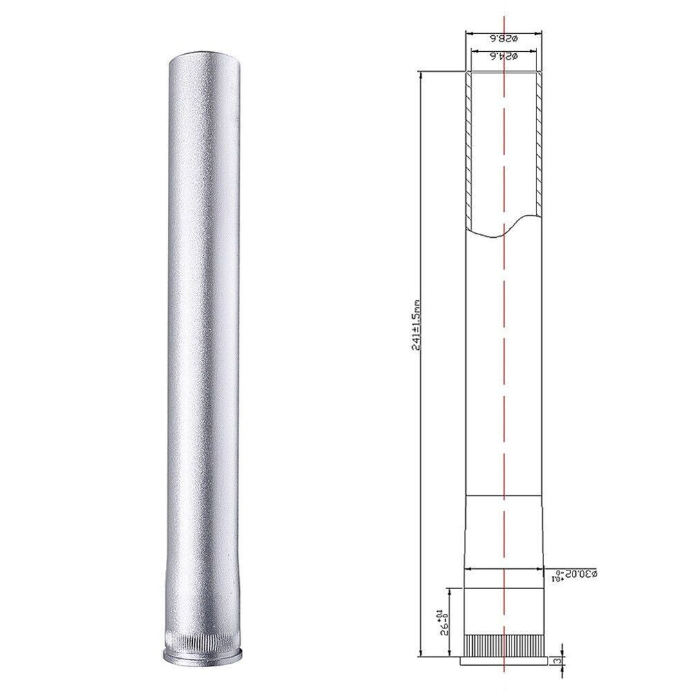 Silver Straigth Steer Tube 1-1/8 For Fox and Rockshox Suspension Forks