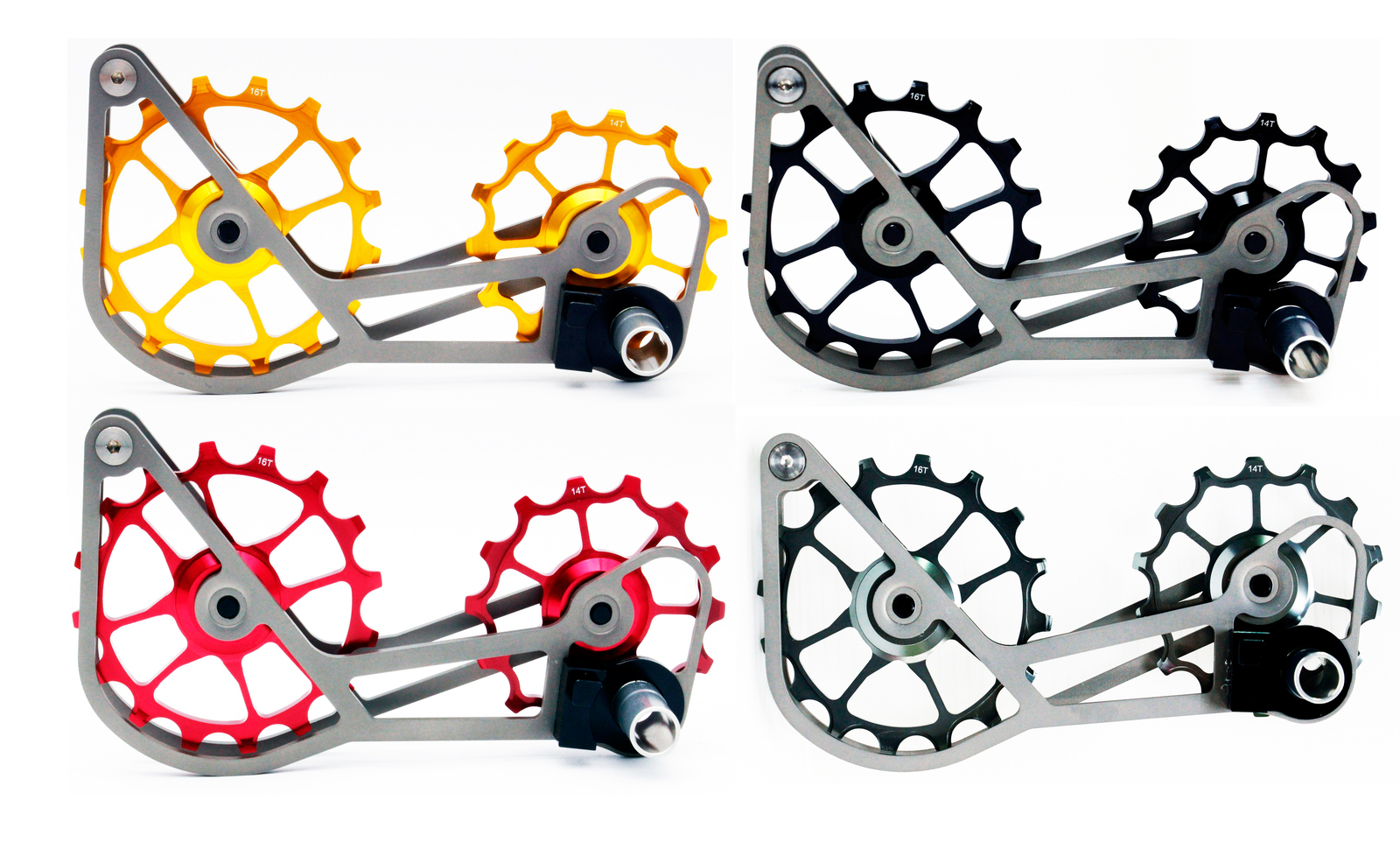 SwishTi Road Cycle Oversized Pulley Titanium Cage for Campy/Campagnolo Red