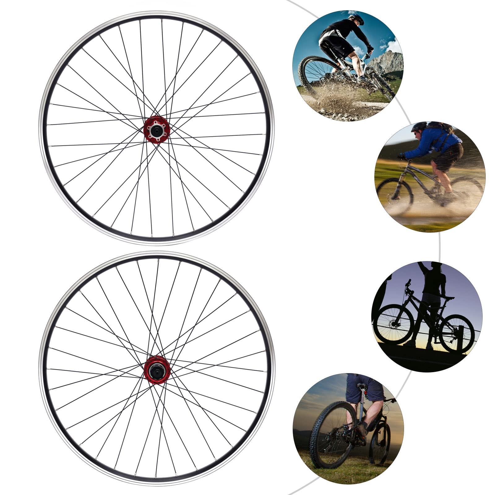 Mountain Bike Wheelset 27.5Inch 12 Speed Aluminum Alloy Rim 27.5 inch, Black