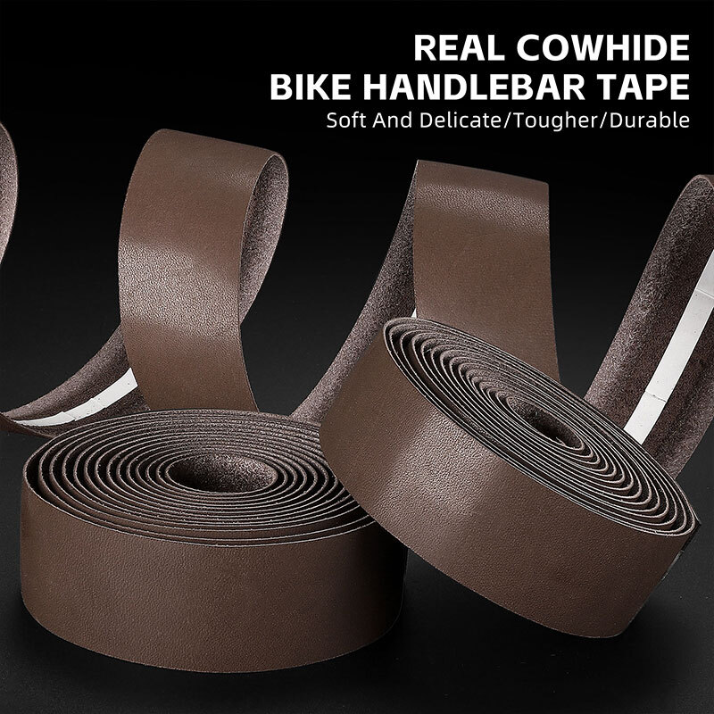 West Biking Road Bike Bicycle Handlebar Tapes Cowhide Leather Cycling Handlebar Tape