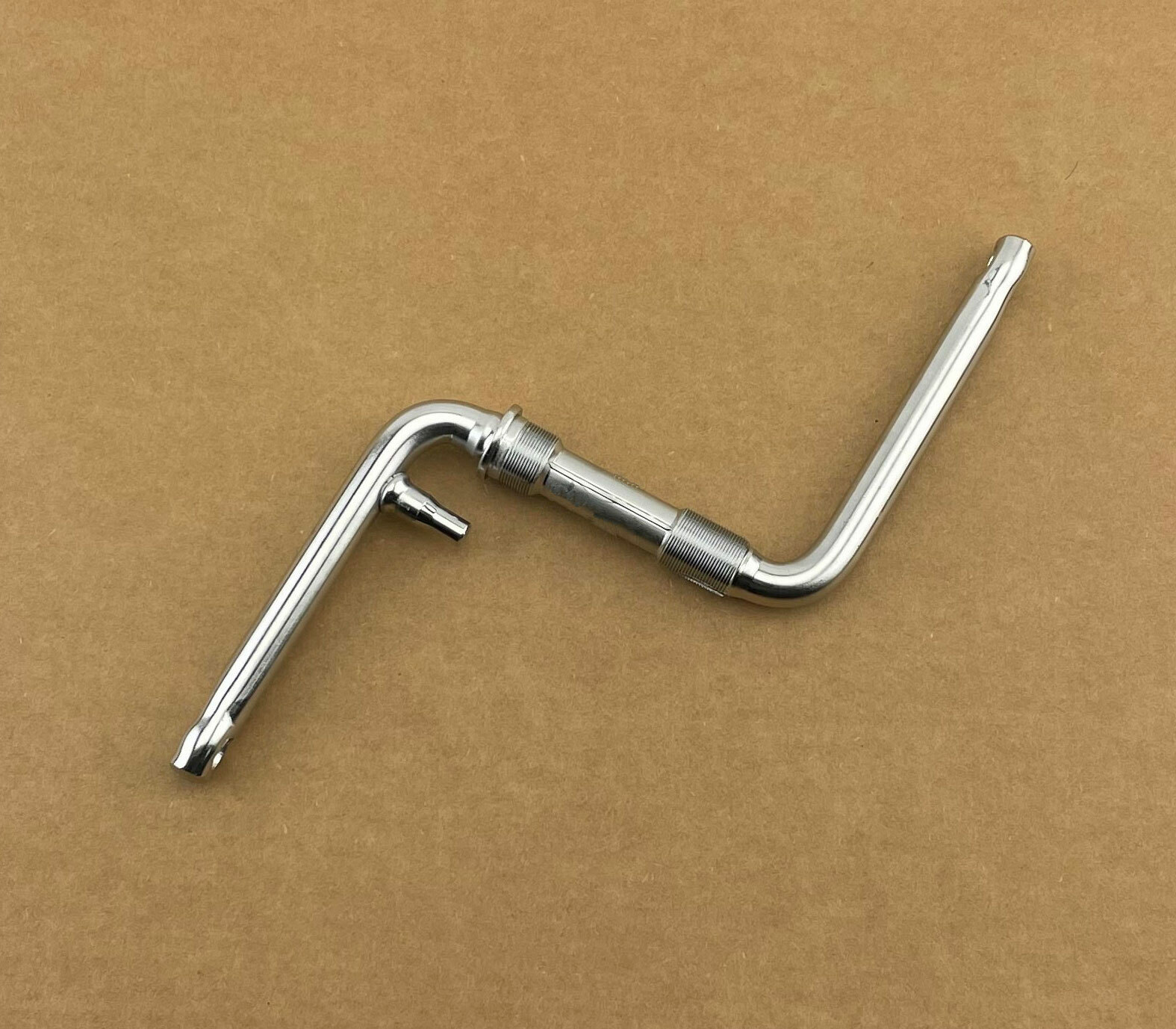 140MM GENUINE VINTAGE LOWRIDER BICYCLE STEEL ONE-PIECE CRANK IN CHROME.