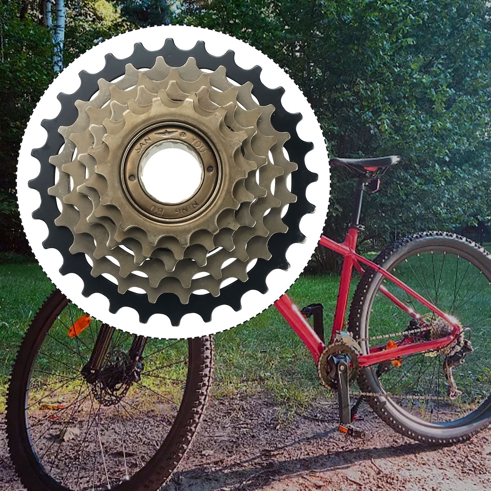 Brown High carbon Steel Bike Parts Screw On Freewheel for Bike 678 Speed