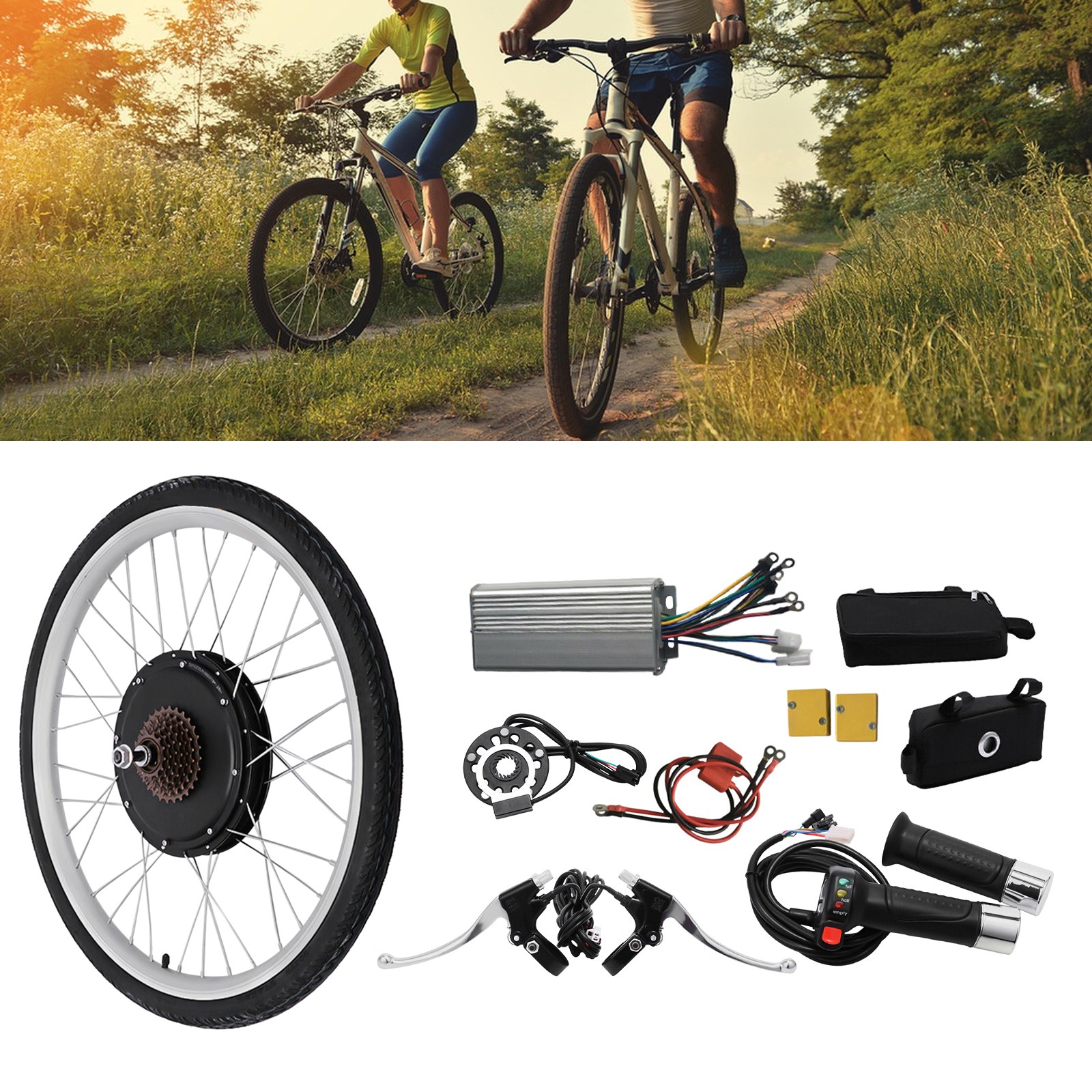 48V1000W Rear Hub Motor Kit 26inch Rear Wheel Electric Bike Ebike Conversion Kit