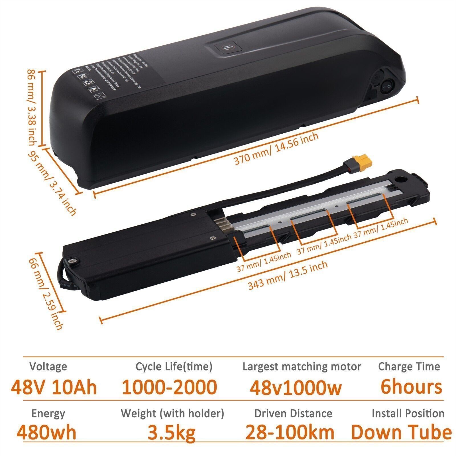 36V 48V 52V 10AH/15AH/20AH 750W 1000W 1500W Ebike Lithium Battery NEW A+ Cell