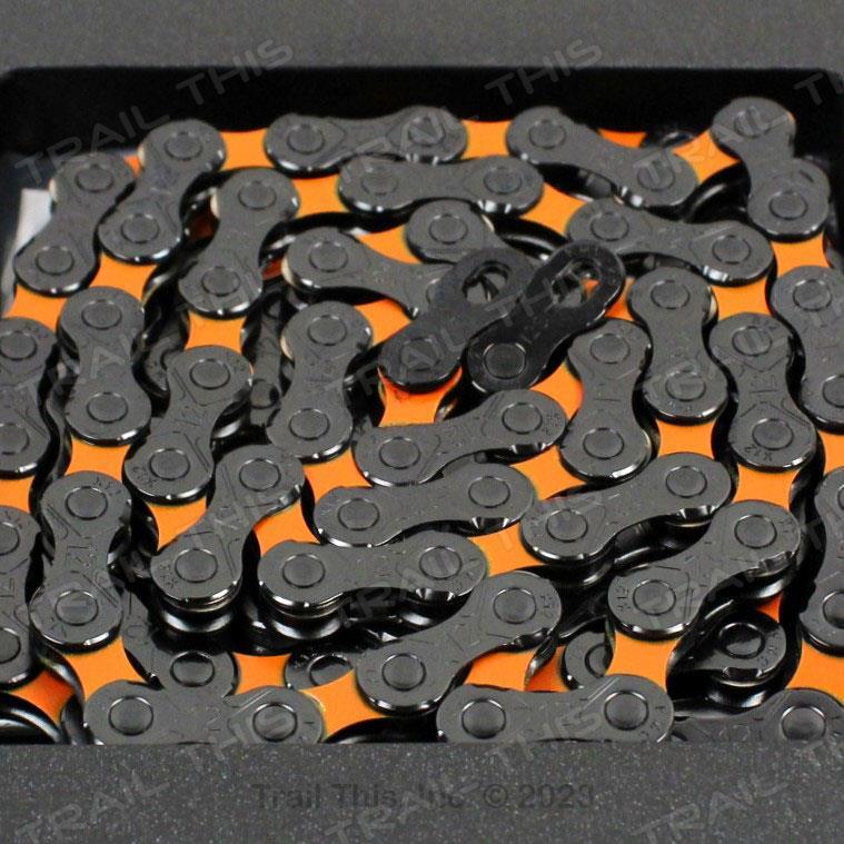 KMC DLC 12-Speed Orange & Black Bike Chain 126L X12 fits SRAM Shimano