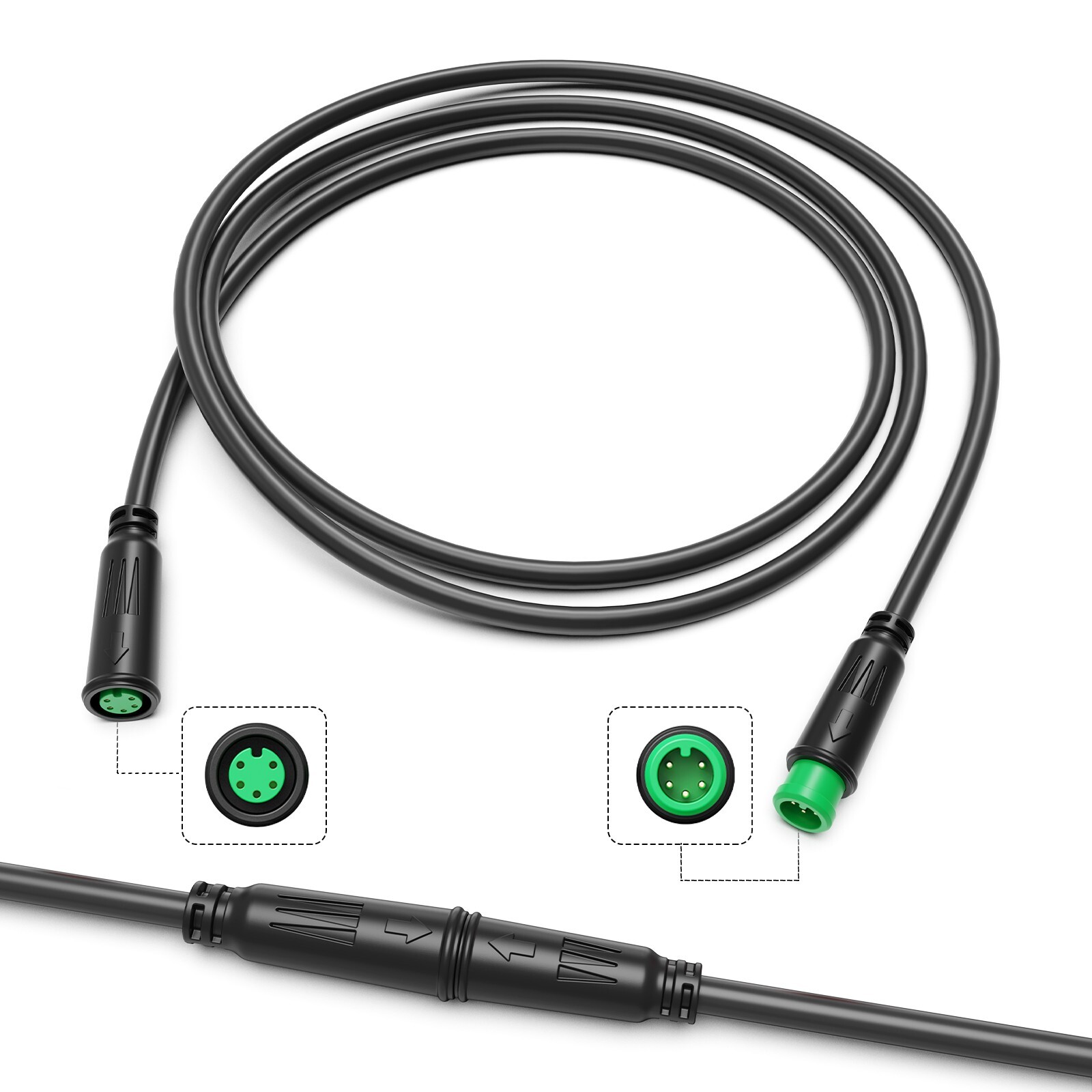 Extension Cable 2/3/4/5Pin Waterproof Plug For Electric Bicycle Connector Cable
