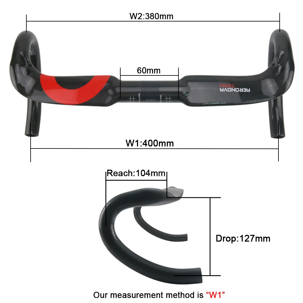 Carbon Fiber Handlebar Racing Bike Bent Bar 31.8mm Inner Routing 400/420/440mm