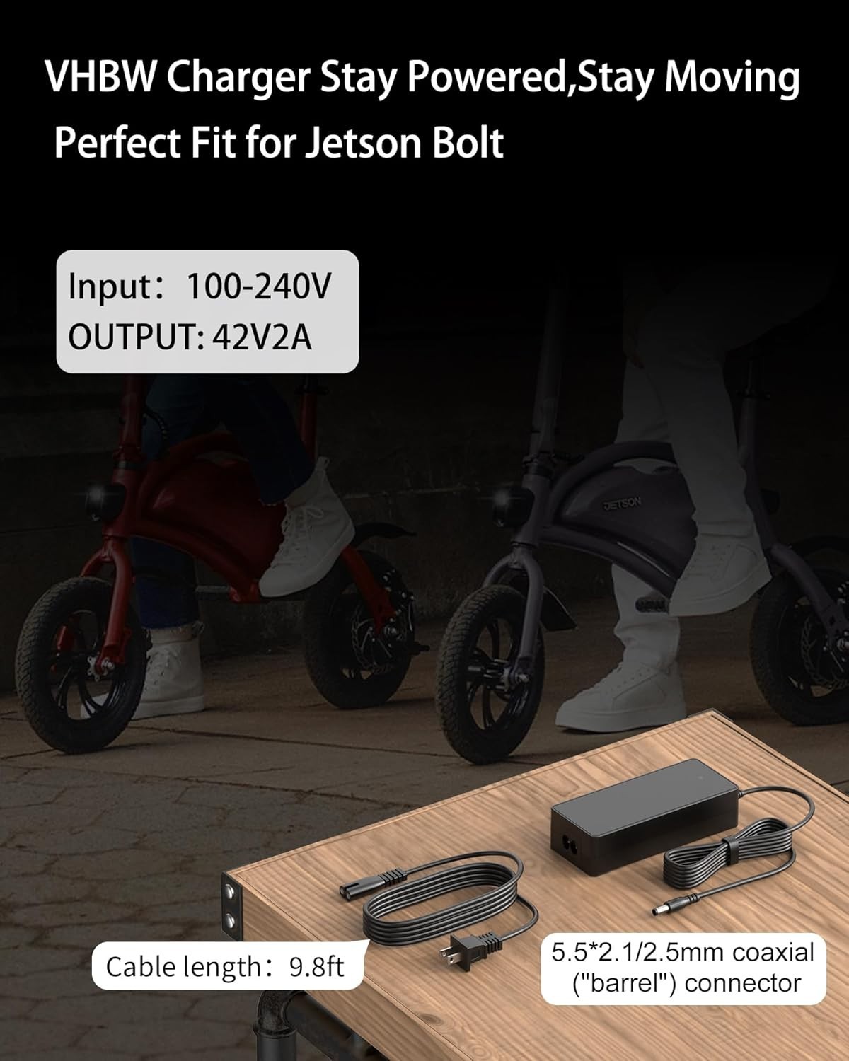 42V Charger for Jetson Bolt, Adventure, and Eris Models – Safe Charging