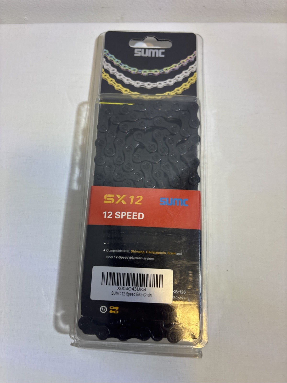 NEW/SEALED SUMC SX12 / SX12L 12-Speed Road / MTB Steel Chain (126-Links)