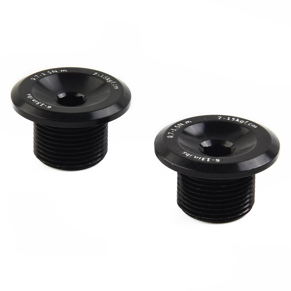 Crank Screw Ebike Repair Screw Aluminum Alloy Black High Quality 23.8mm Nut 2PCS