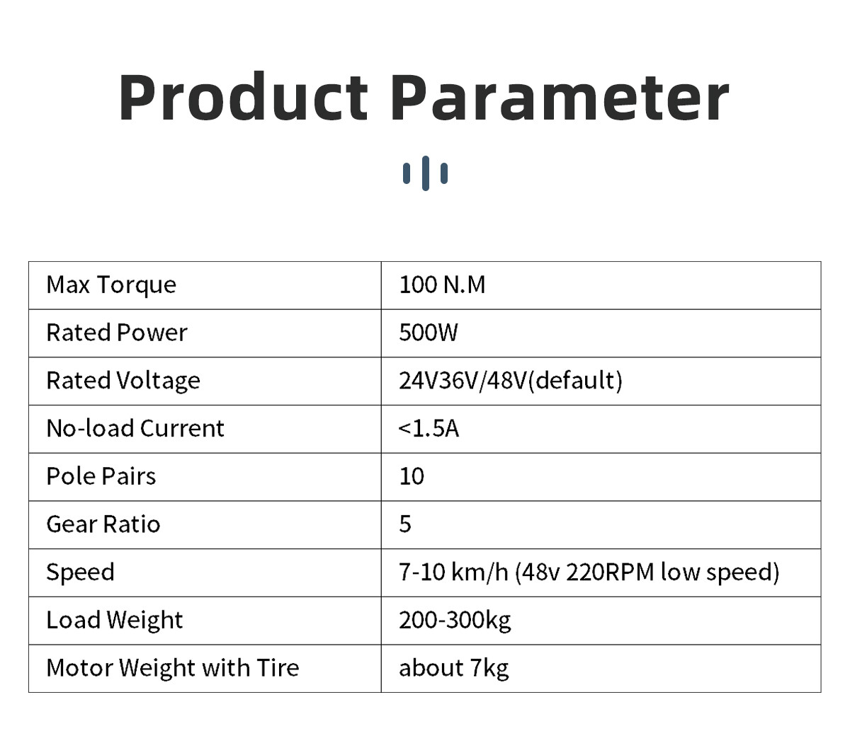 10 Inch 48V 500W 1000w Low Speed 7-10km/h Electric BLDC Wheel Geared Hub Motor