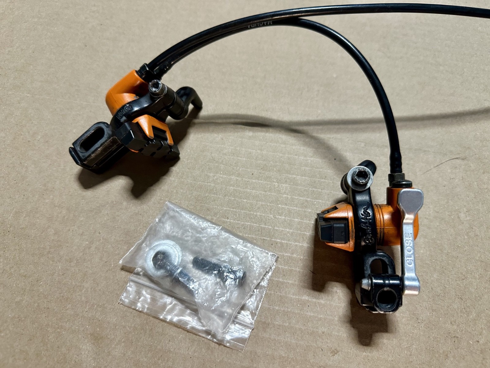 MAGURA HYDRAULIC RIM BRAKE V-BRAKE & HS33 LEVER BIKE MTB XC GRAVEL ORANGE!