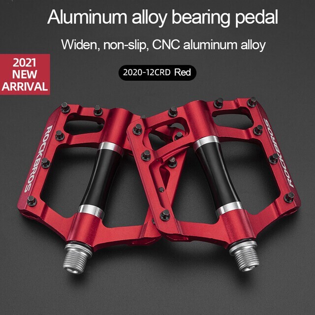 ROCKBROS MTB Bike Flat Pedals Aluminum Alloy 9/16″Sealed Bearing Platform Pedals
