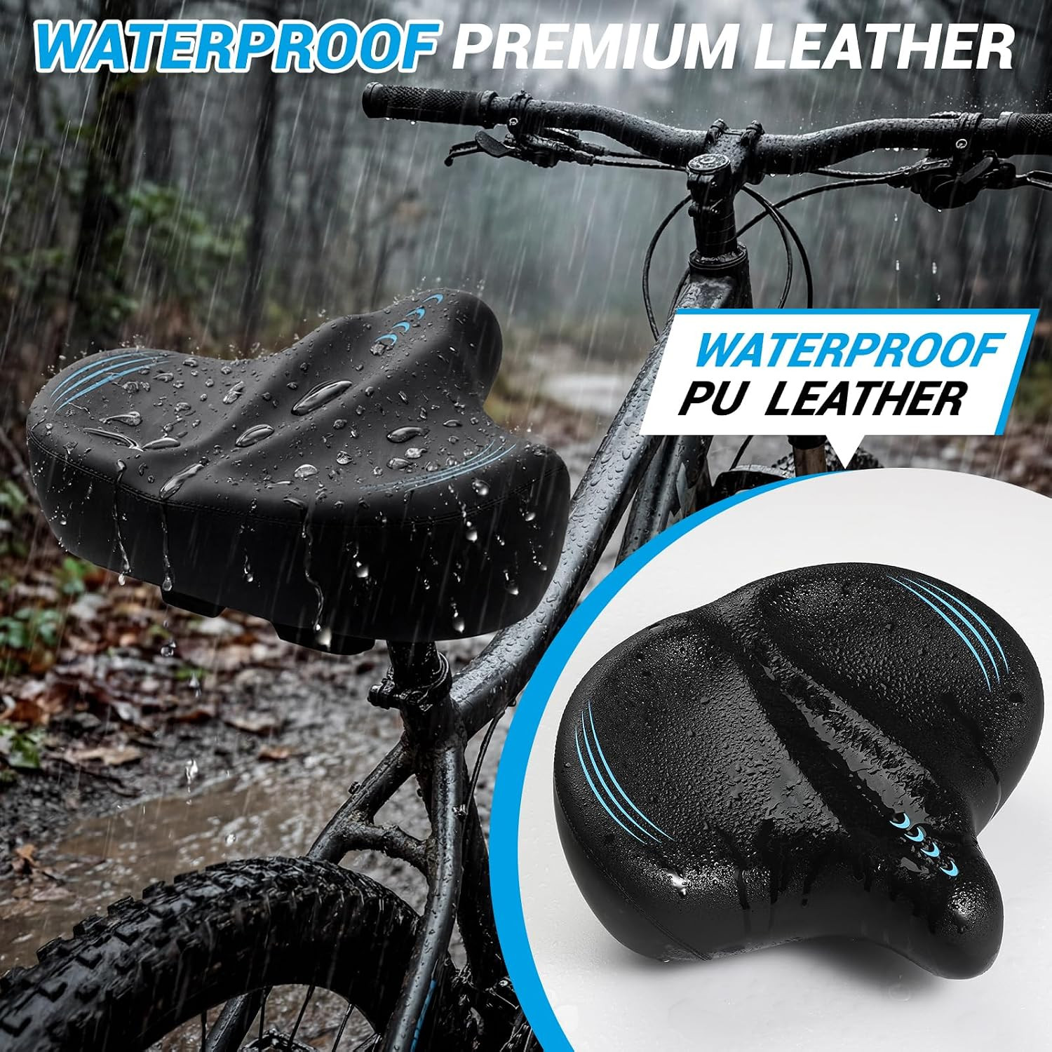 2026 New Ultra-Wide Oversized Bike Seat Cushion for Men & Women, Comfort Memory