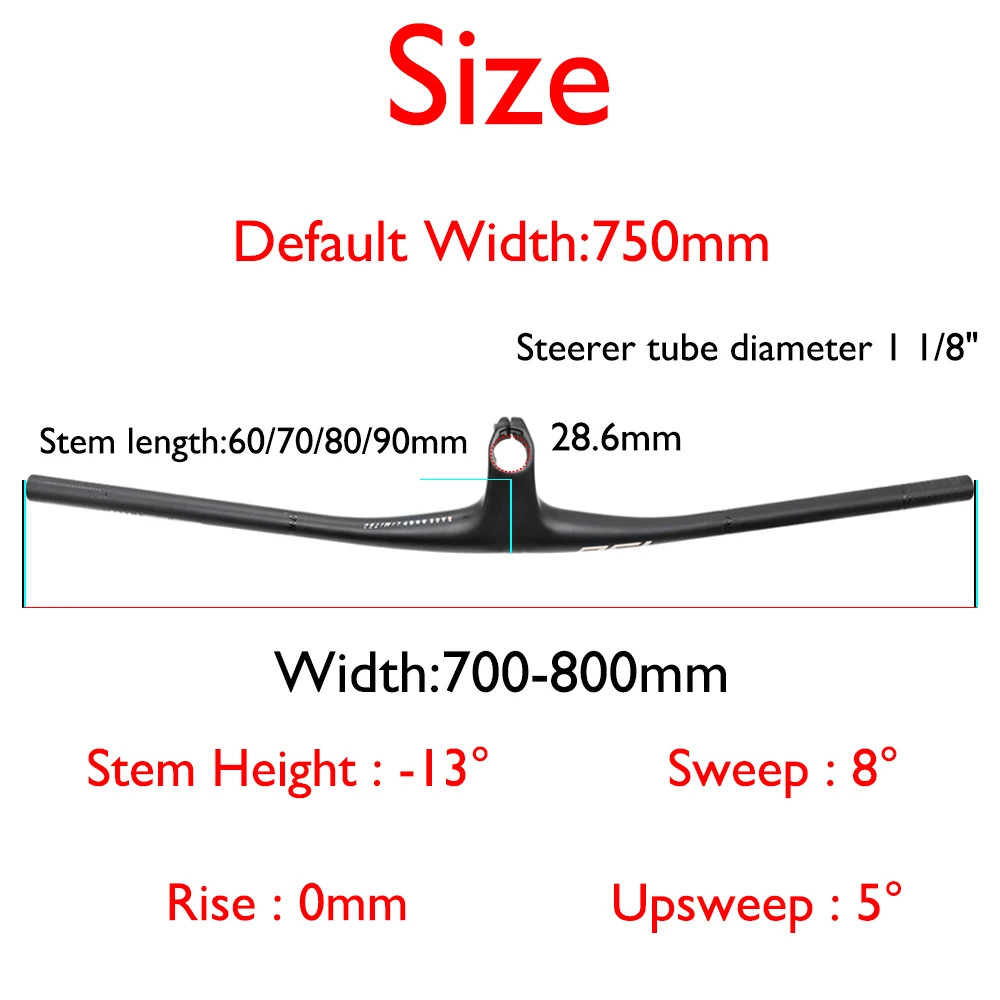Integrated Carbon Handlebar for Cross-country/enduro MTB Bicycle with Mounts