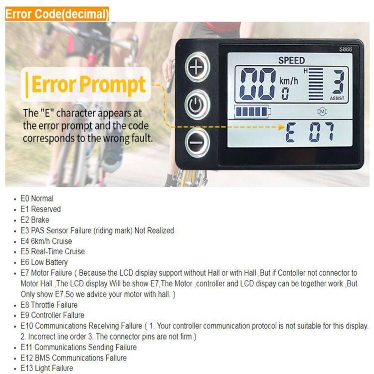 Ebike Controller LCD Display Kit 36V 48V 52V 1500W Mode Sinewave Support 3-mode