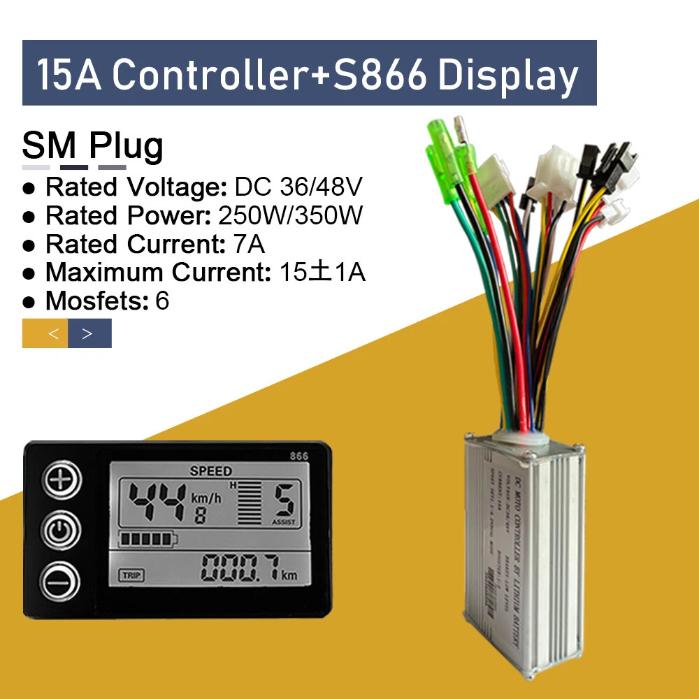 E-bike Sine Wave 15-35A Controller with LCD DIsplay For Hub Motor 250W-1500W
