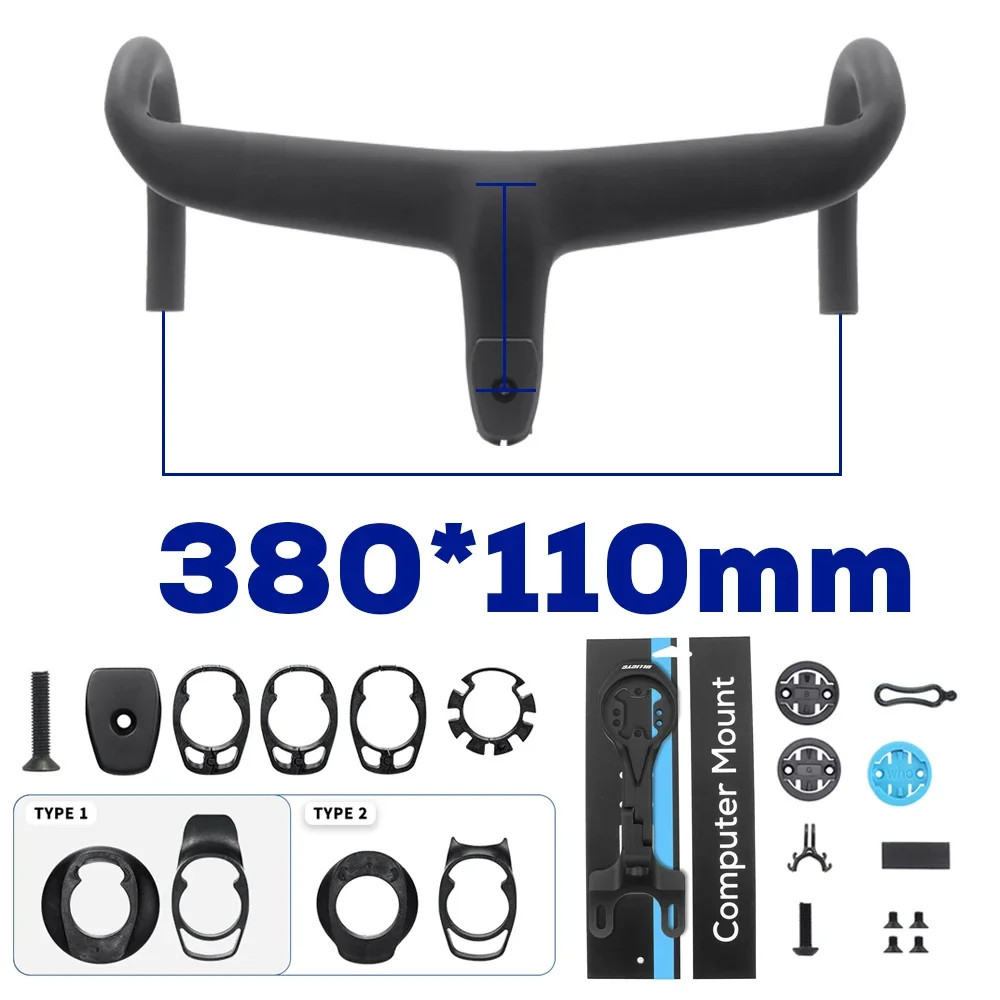 Super Light Full Carbon Integrated Cockpit Internal Cable Road Bicycle Handlebar