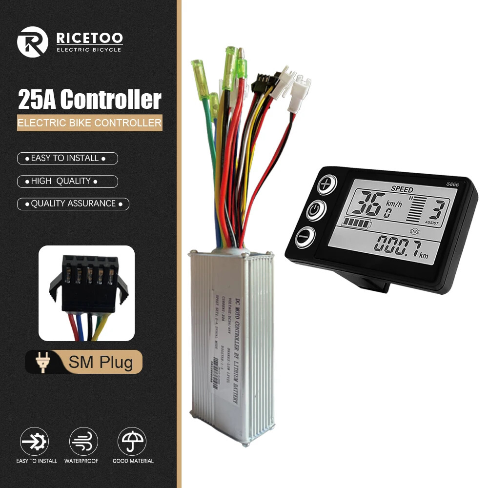 15A-35A E-bike Sinewave Controller 250W-1500W Brushless Motor S866 LCD Display