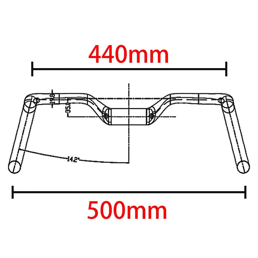 Carbon Fiber Mountain Road Bike Handlebar Full Internal Cable Routing 14° 31.8mm