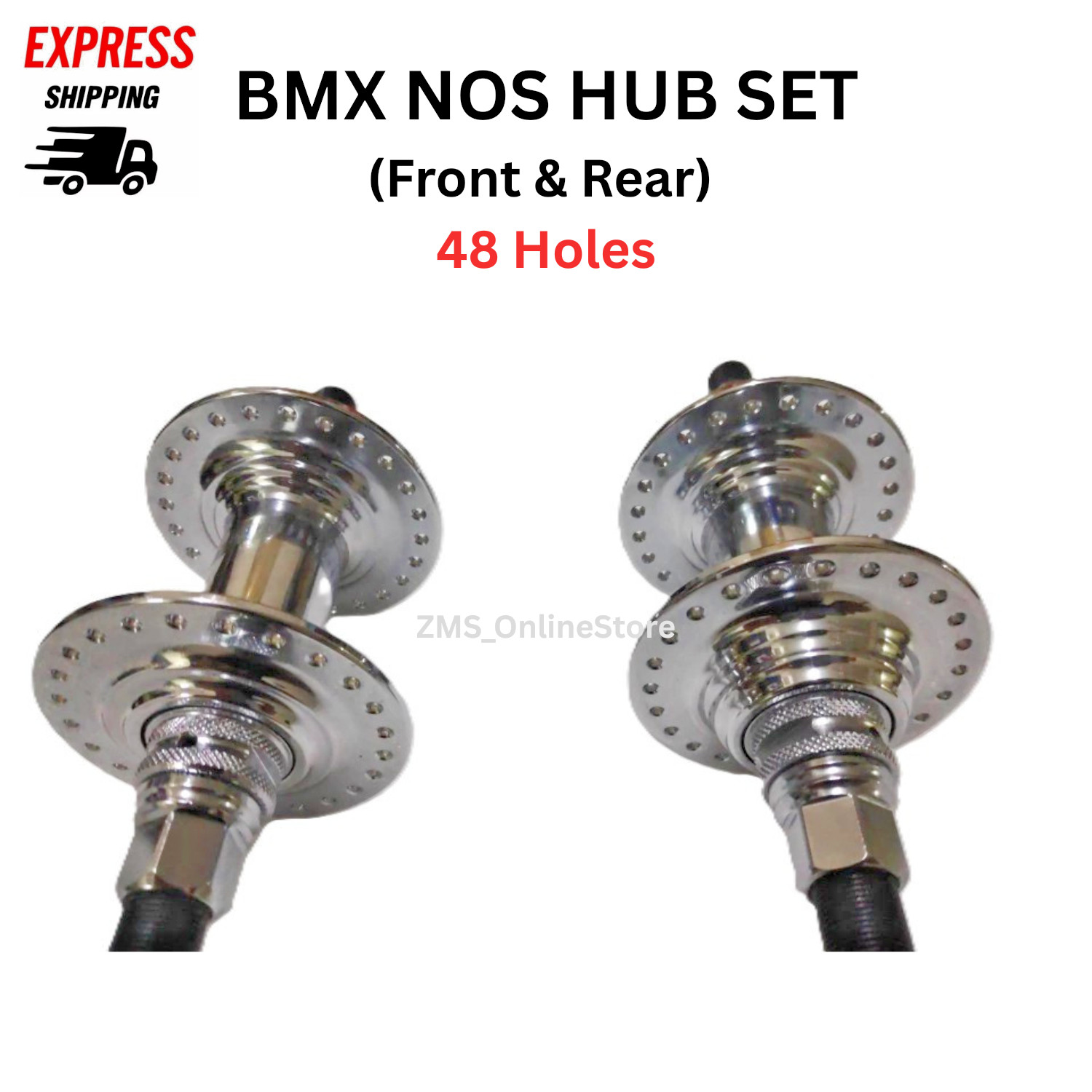 BMX Nos Chrome Hub 48 Holes Sunrace Old School CP 14MM CR-MO Axle EXPRESS SHIPP