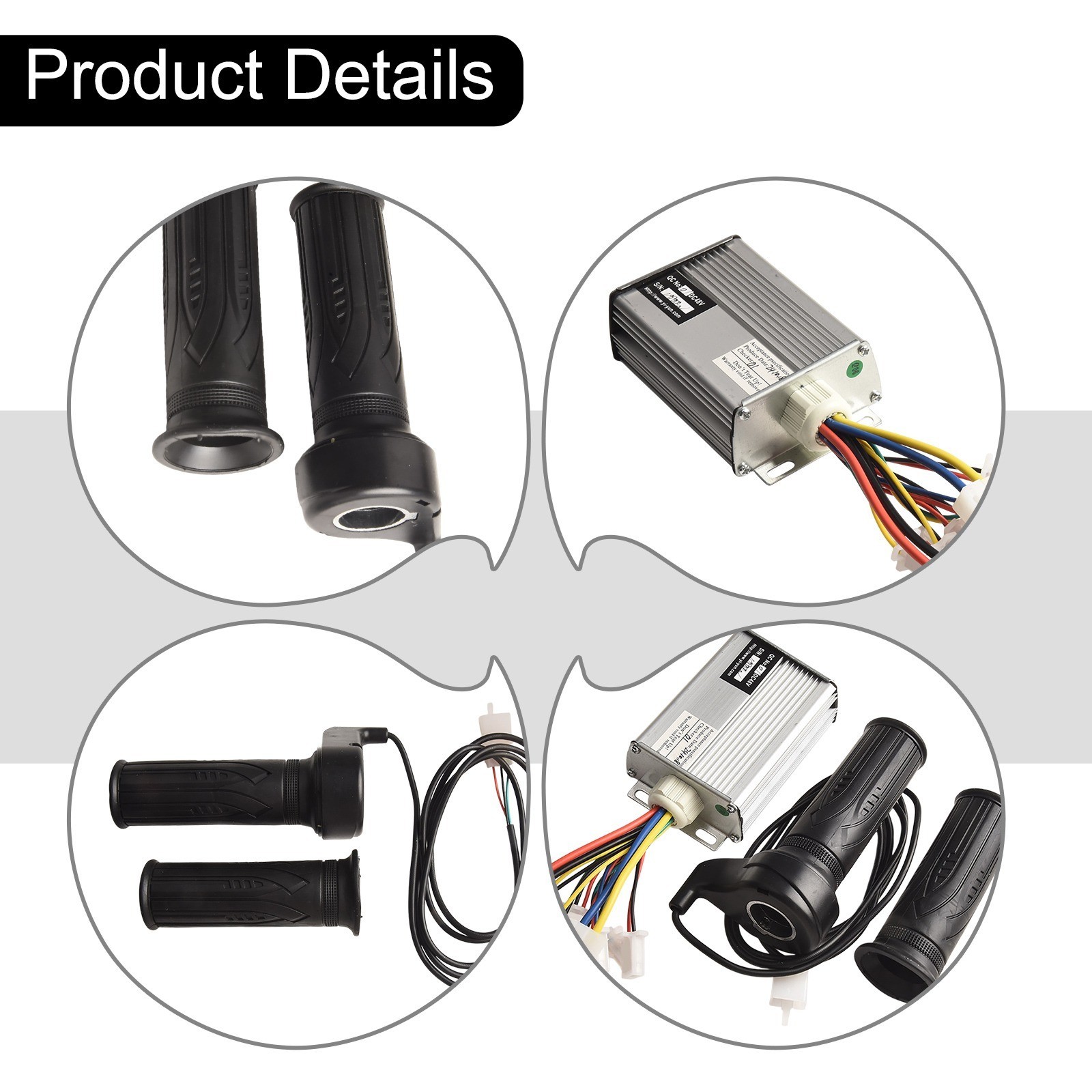 Compatible with 24V 48V Brushed Motors Brush Controller Throttle Grip Set
