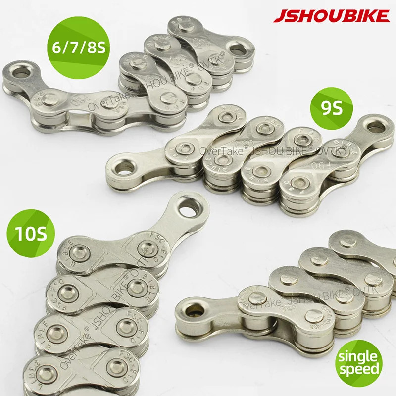 JSHOUIKE 1/6/7/8/9/10/11/12Speed Chain Mountain Road Bike Electroplating rust p