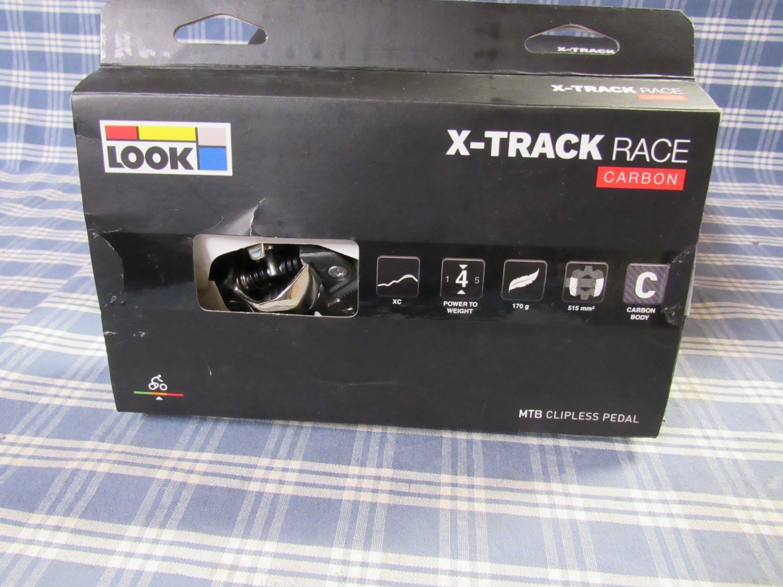 Look Cycle – X-track Race Carbon Pedals (New Distressed Box) FAST FREE SHIPPING.