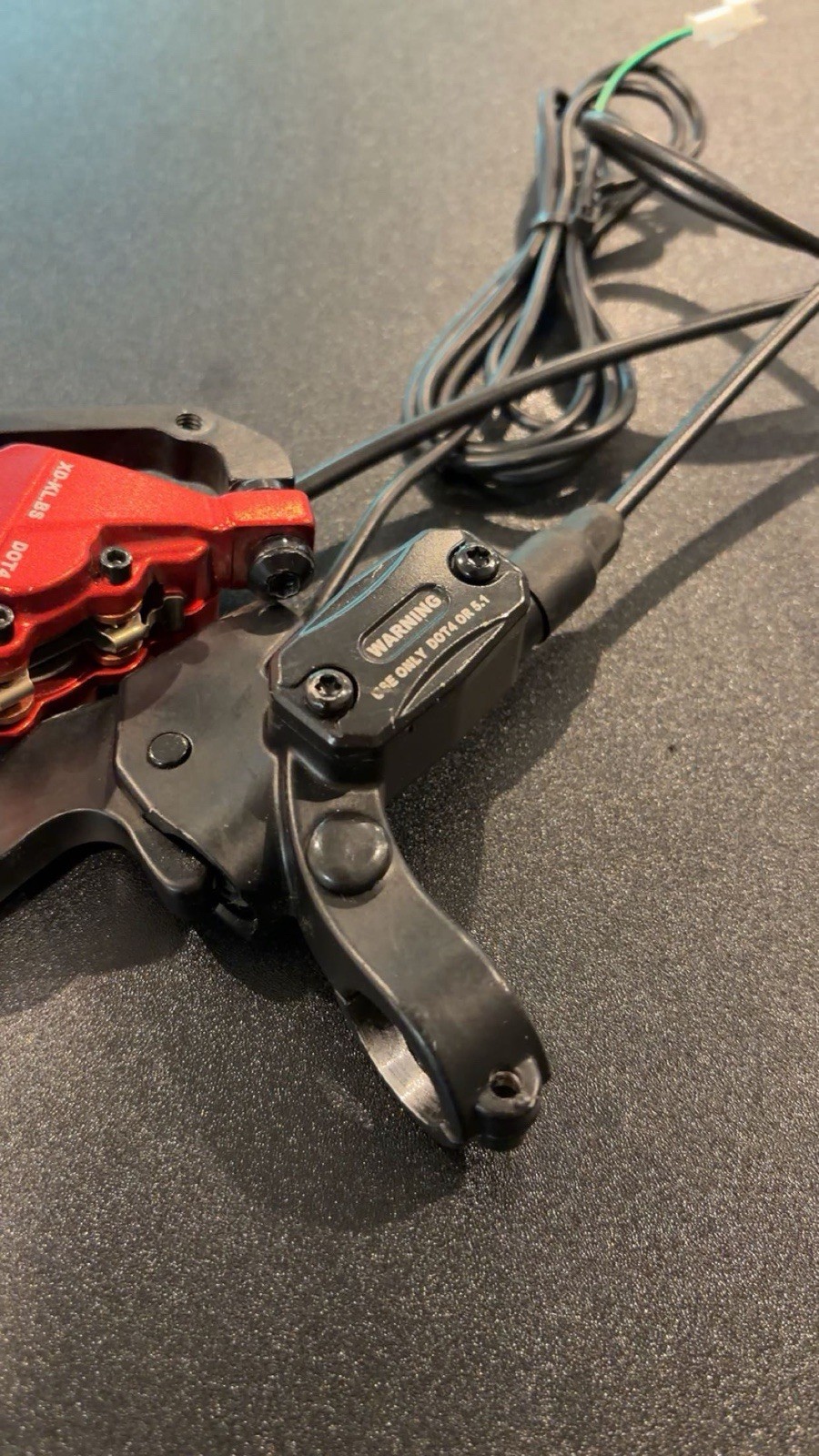 KTET XD-KL-BS Hydraulic Disc Rear Brake Lever & Caliper Set Red/Black Aluminum