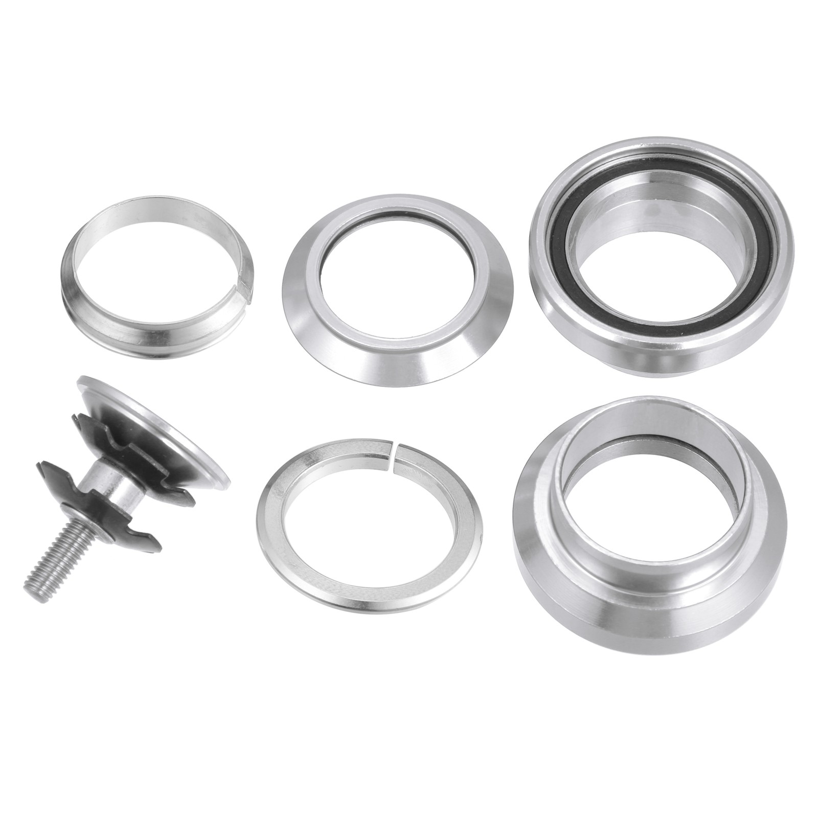 1-1/8″ Threadless MTB Bike Bicycle Sealed External Bearing Headset Silver Tone