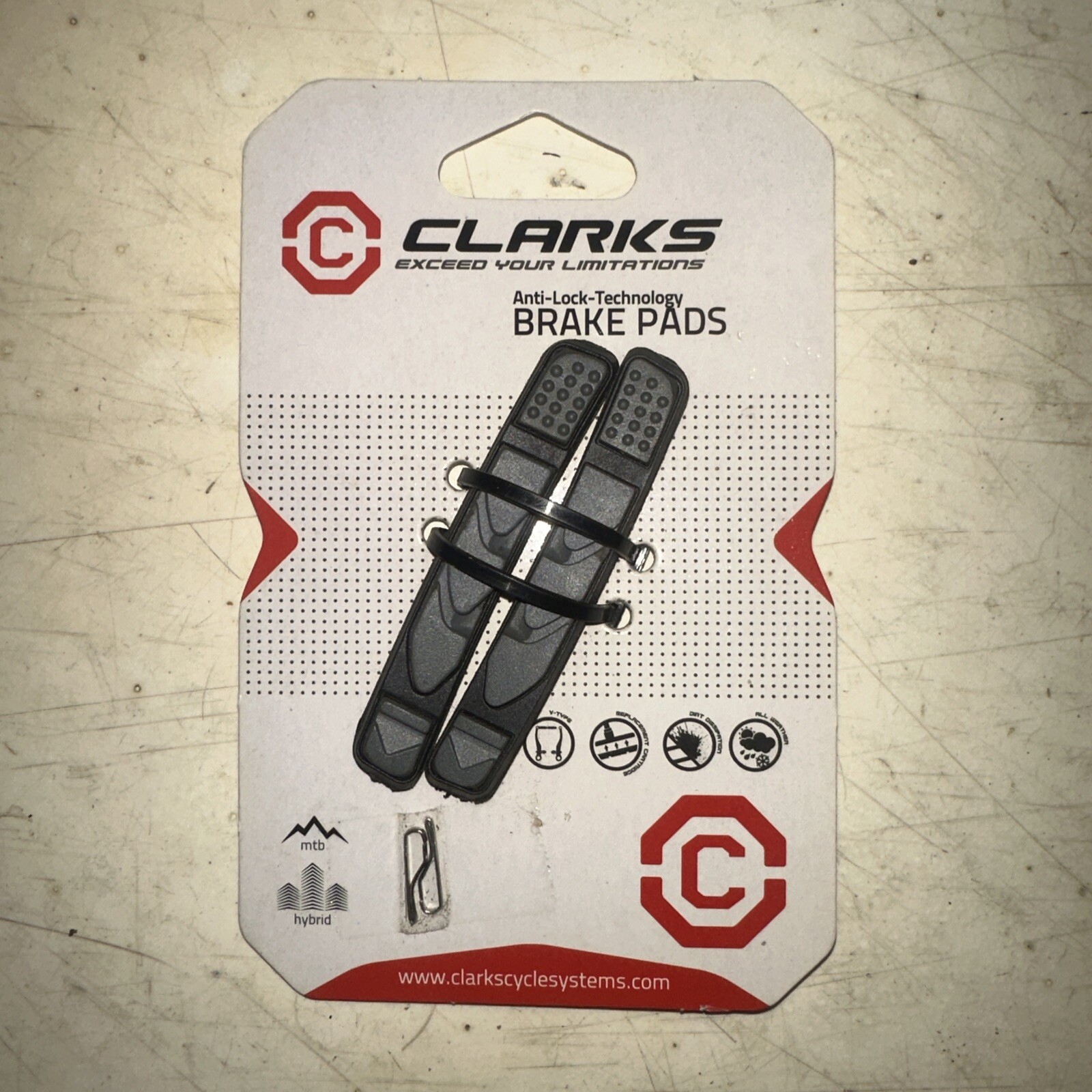 Clarks Brake Pads MTB/V Hybrid ALT-03VCR Anti-lock Gray Black Replacement Bike
