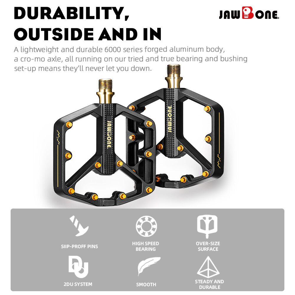 MTB Bicycle Flat Pedals Mountain Bike Pedals Aluminum 9/16 in DU Sealed Bearing