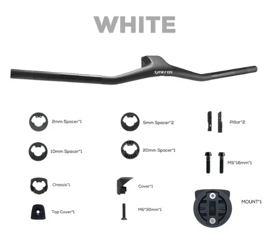 -40° Degree 740mm Full Carbon Fibre Integrated Cockpit MTB Bicycle Handlebars