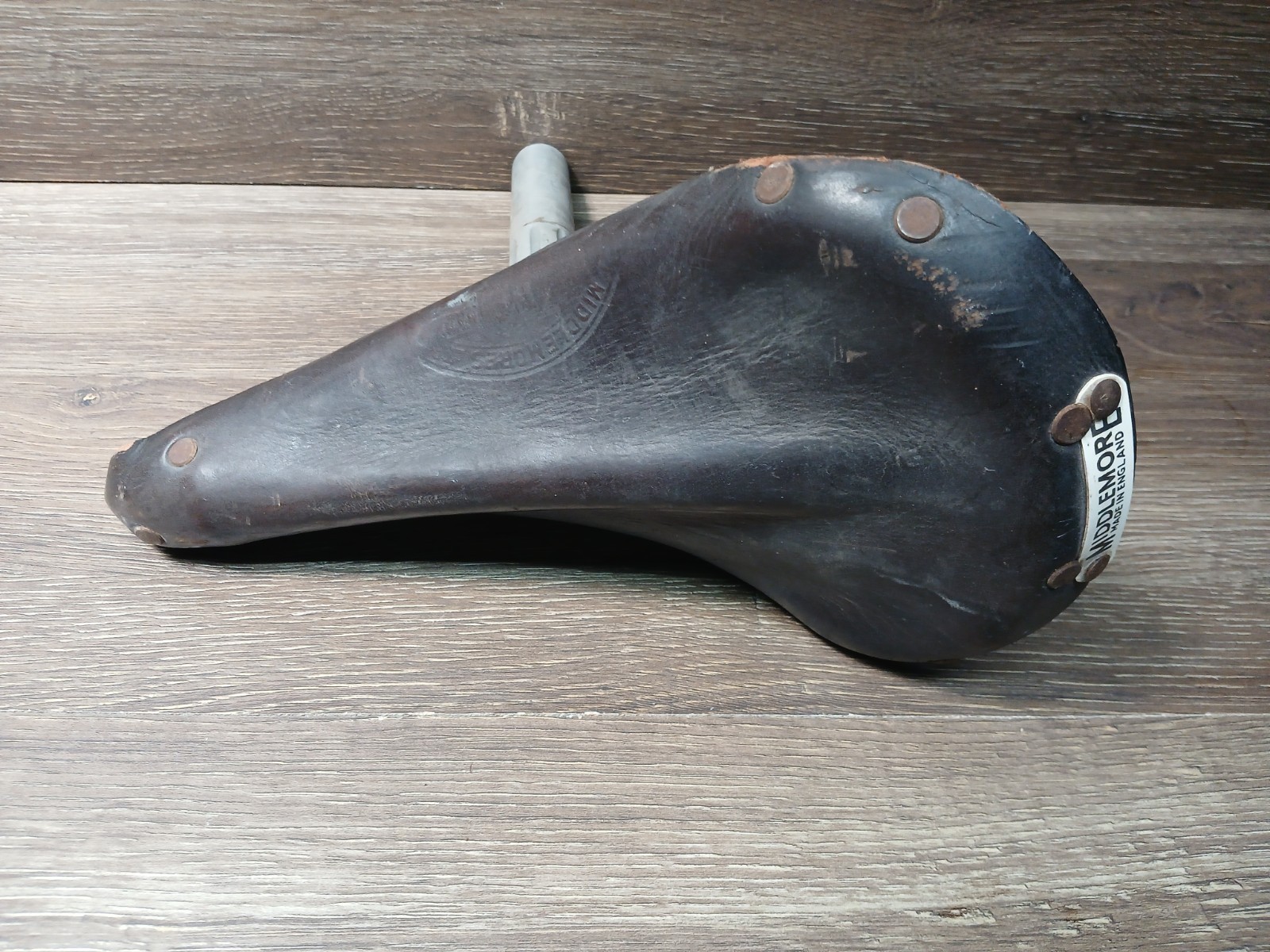 Middlemore Coventry Leather Bicycle Seat W/ Post Made In England Fast Shipping!
