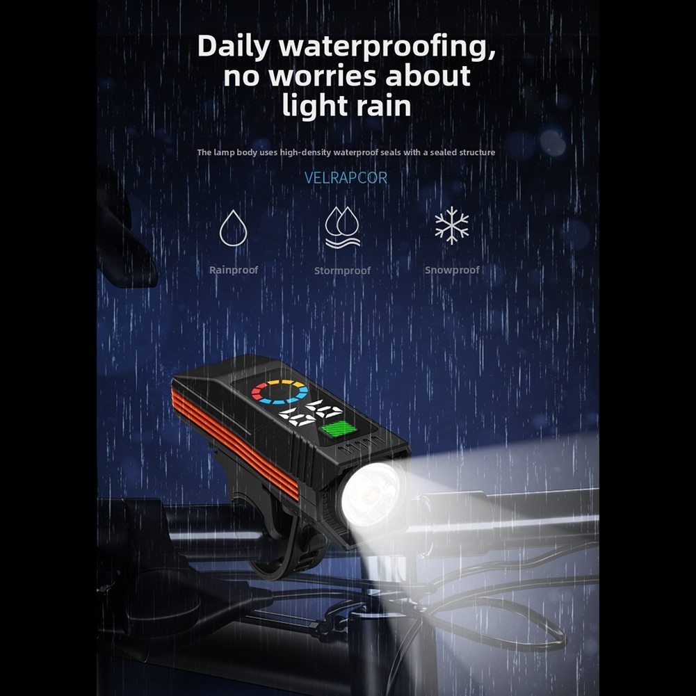 Cycling Front Light with Digital Screen Real Time Monitoring and Sound