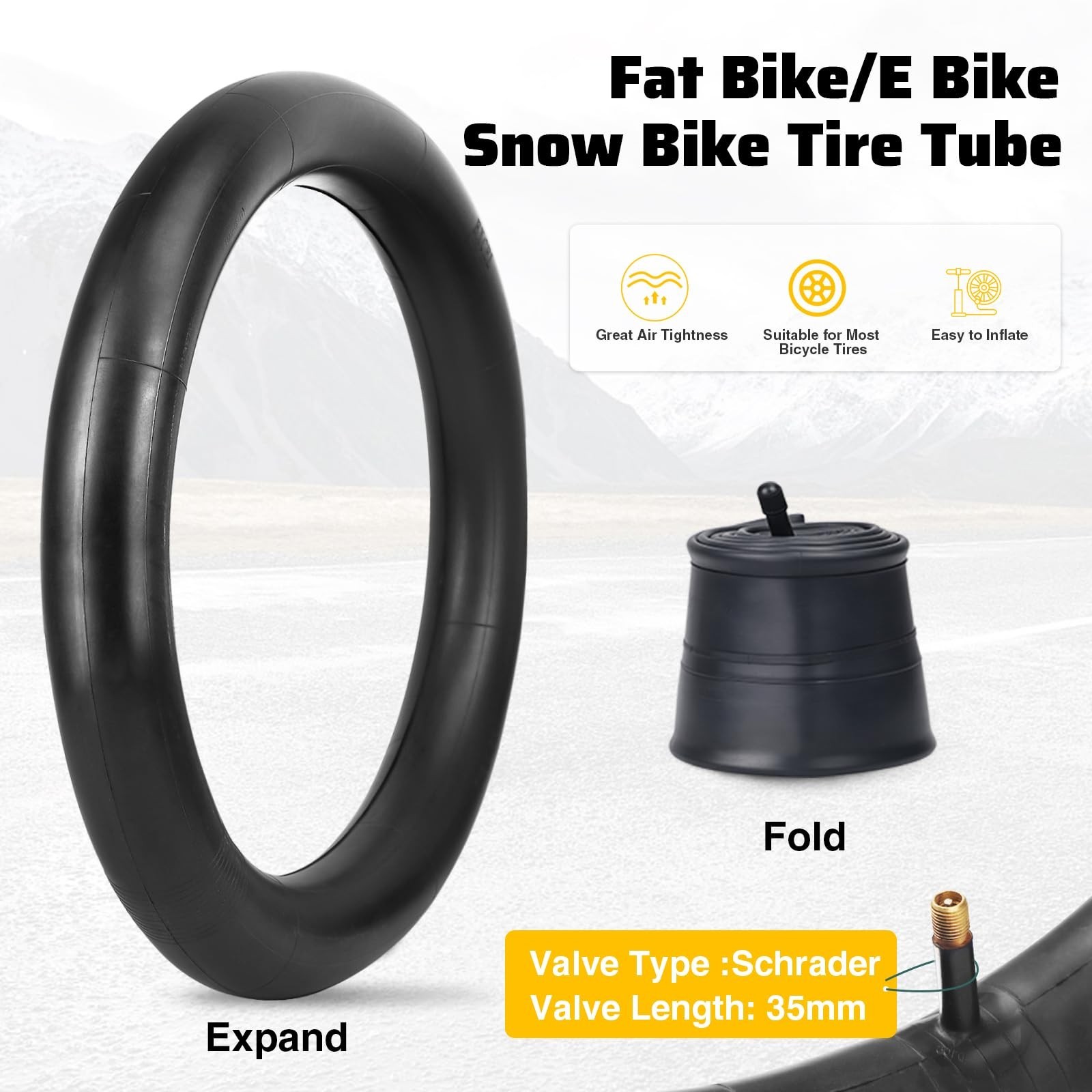 16/20/26 x 4.0 Fat Tire for Ebike, Mountain Bike, Tricycle, Ideal for Snow, M…