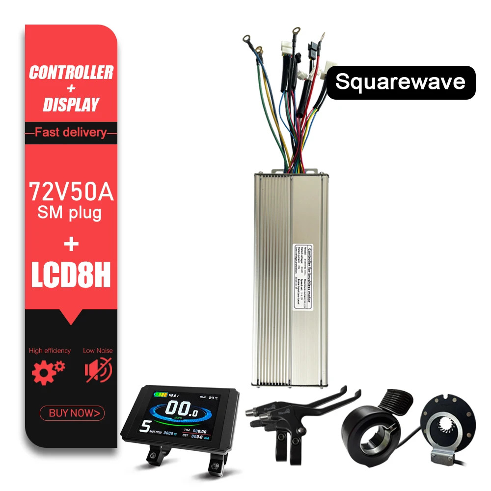 KT Ebike Controller 48V/52V/72V 50A with Color LCD3 LCD8YU Display for E-Scooter