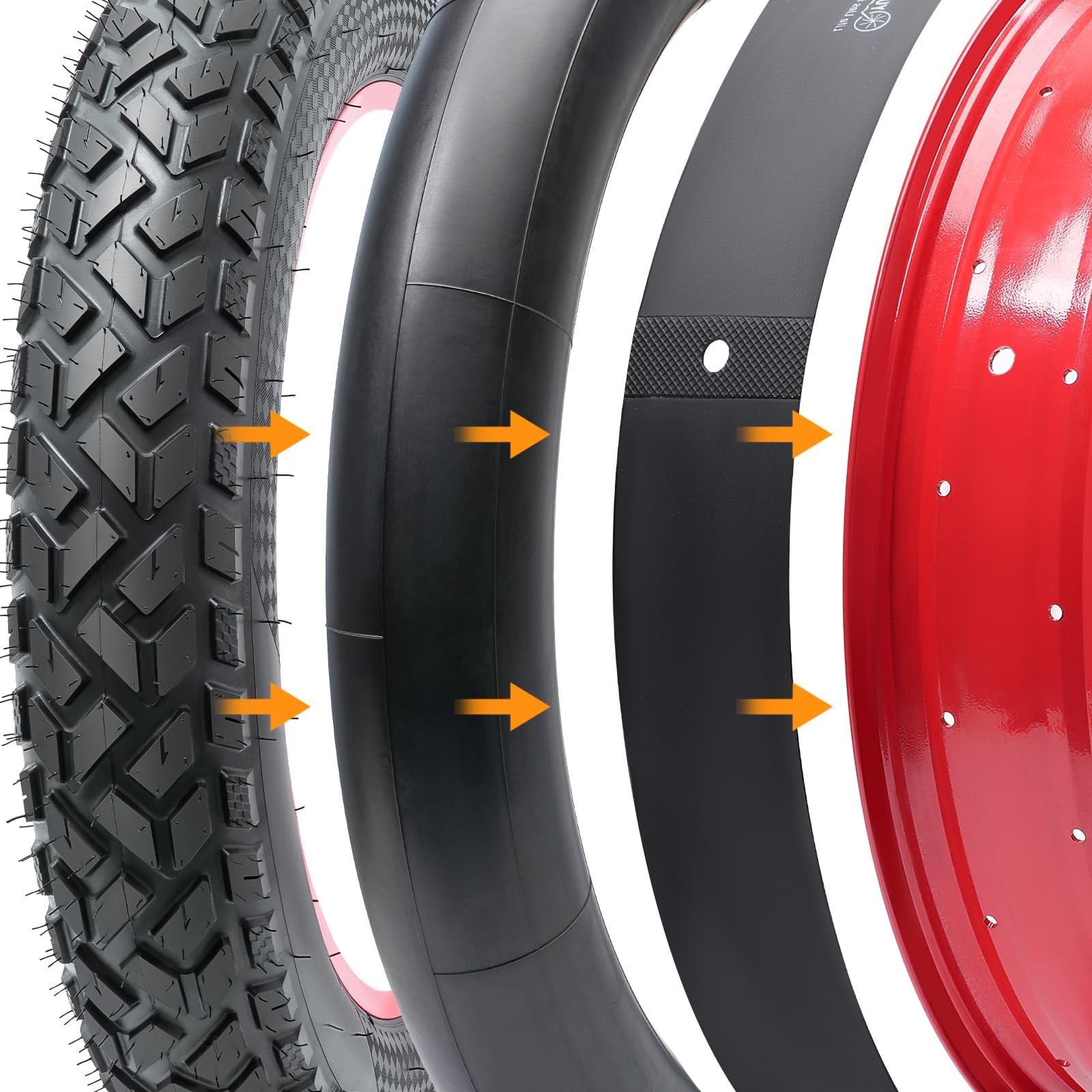 YunSCM 26×4.0 Inch Rim Strip Tape Fat Tire Liner PVC Inner Tube 26X4.0